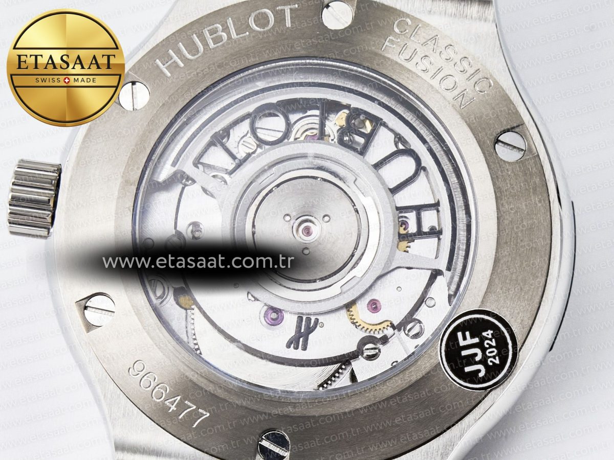 Classic Fusion 38mm SS JJF 1:1 Best Edition Gray Dial on Black Gummy Leather Strap - Görsel 19