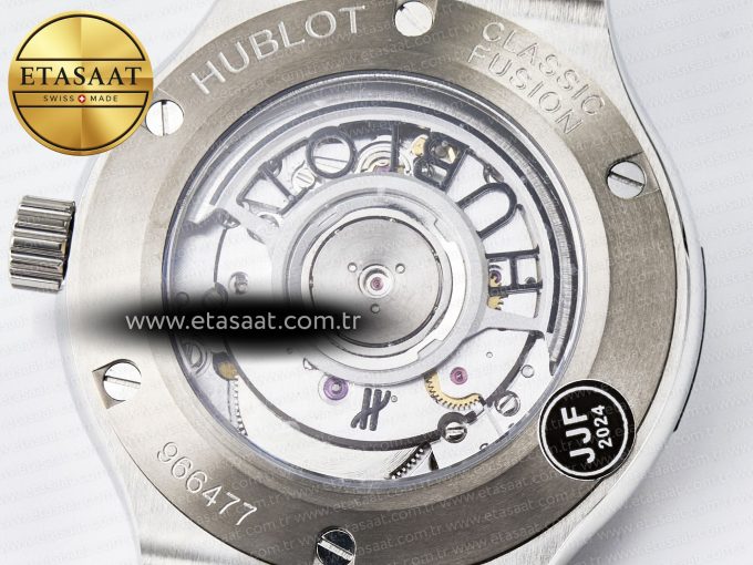 Classic Fusion 38mm SS JJF 1:1 Best Edition Gray Dial on Black Gummy Leather Strap - Görsel 19