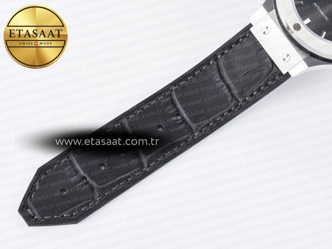 Classic Fusion 38mm SS JJF 1:1 Best Edition Gray Dial on Black Gummy Leather Strap - Görsel 21