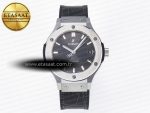 Classic Fusion 38mm SS JJF 1:1 Best Edition Gray Dial on Black Gummy Leather Strap - Görsel 3