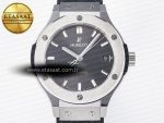 Classic Fusion 38mm SS JJF 1:1 Best Edition Gray Dial on Black Gummy Leather Strap - Görsel 4