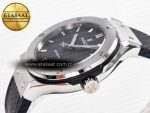Classic Fusion 38mm SS JJF 1:1 Best Edition Gray Dial on Black Gummy Leather Strap - Görsel 6