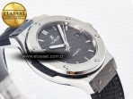 Classic Fusion 38mm SS JJF 1:1 Best Edition Gray Dial on Black Gummy Leather Strap - Görsel 7