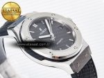Classic Fusion 38mm SS JJF 1:1 Best Edition Gray Dial on Black Gummy Leather Strap - Görsel 7