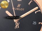 Classic Fusion 42mm RG JJF 1:1 Best Edition Black Dial on Black Gummy Leather Strap - Görsel 11