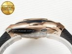 Classic Fusion 42mm RG JJF 1:1 Best Edition Black Dial on Black Gummy Leather Strap - Görsel 14