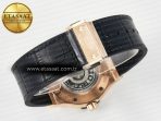 Classic Fusion 42mm RG JJF 1:1 Best Edition Black Dial on Black Gummy Leather Strap - Görsel 16