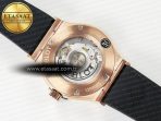 Classic Fusion 42mm RG JJF 1:1 Best Edition Black Dial on Black Gummy Leather Strap - Görsel 17