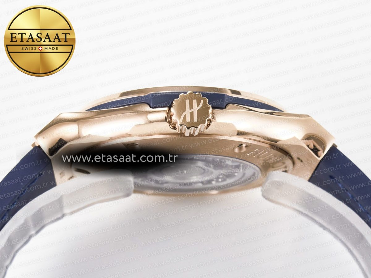 Classic Fusion 42mm RG JJF 1:1 Best Edition Blue Dial on Blue Gummy Leather Strap - Görsel 15