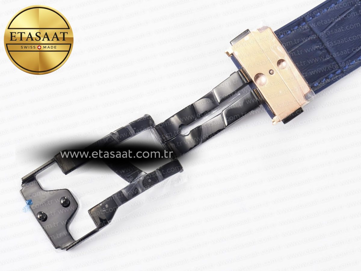 Classic Fusion 42mm RG JJF 1:1 Best Edition Blue Dial on Blue Gummy Leather Strap - Görsel 26
