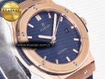 Classic Fusion 42mm RG JJF 1:1 Best Edition Blue Dial on Blue Gummy Leather Strap - Görsel 5