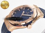 Classic Fusion 42mm RG JJF 1:1 Best Edition Blue Dial on Blue Gummy Leather Strap - Görsel 6