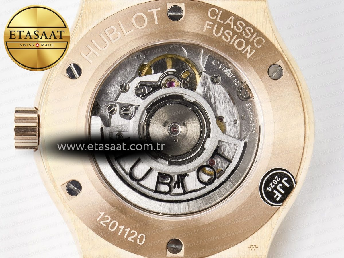 Classic Fusion 42mm RG JJF 1:1 Best Edition Gray Dial on Black Gummy Leather Strap - Görsel 18