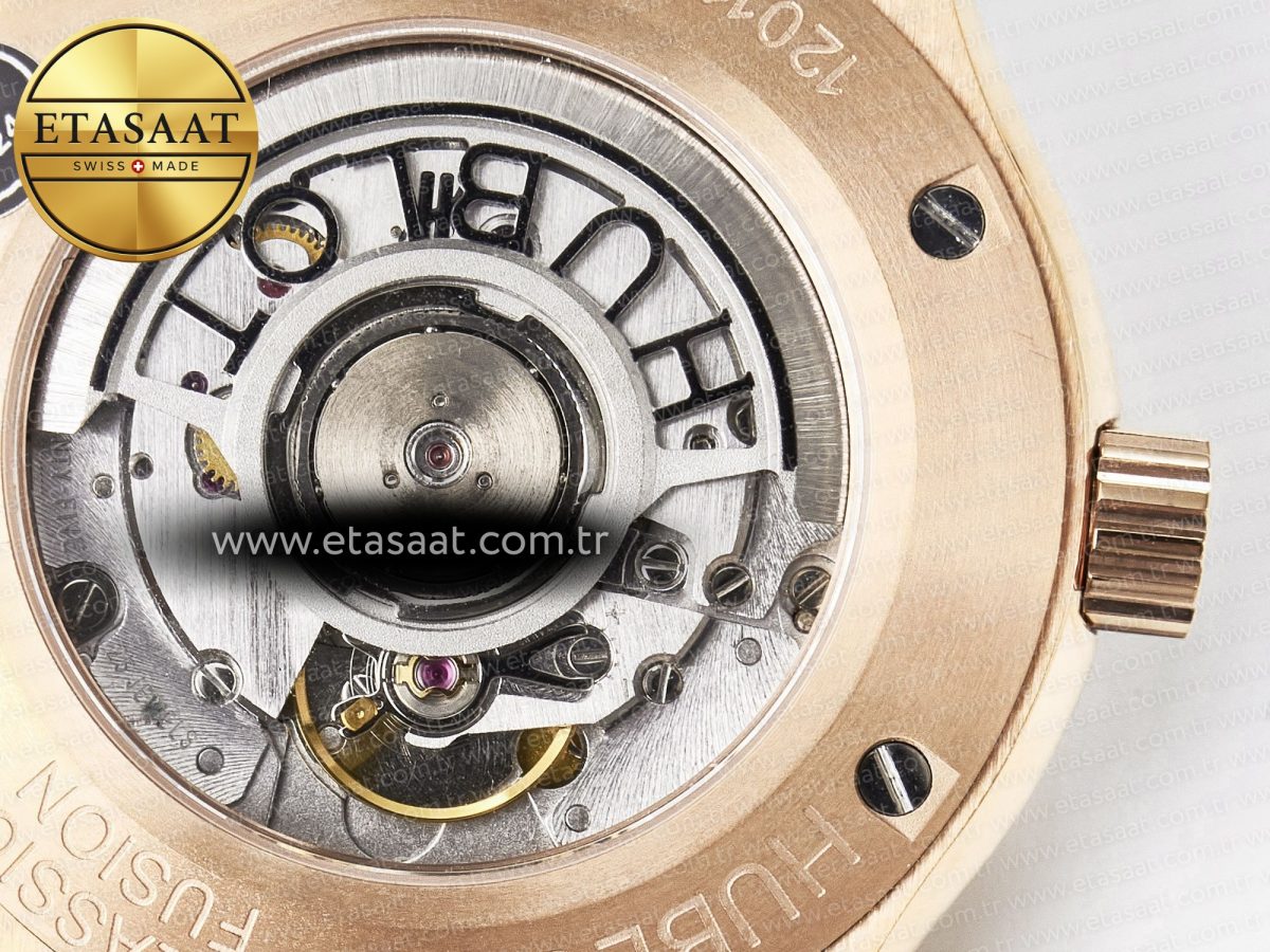 Classic Fusion 42mm RG JJF 1:1 Best Edition Gray Dial on Black Gummy Leather Strap - Görsel 20