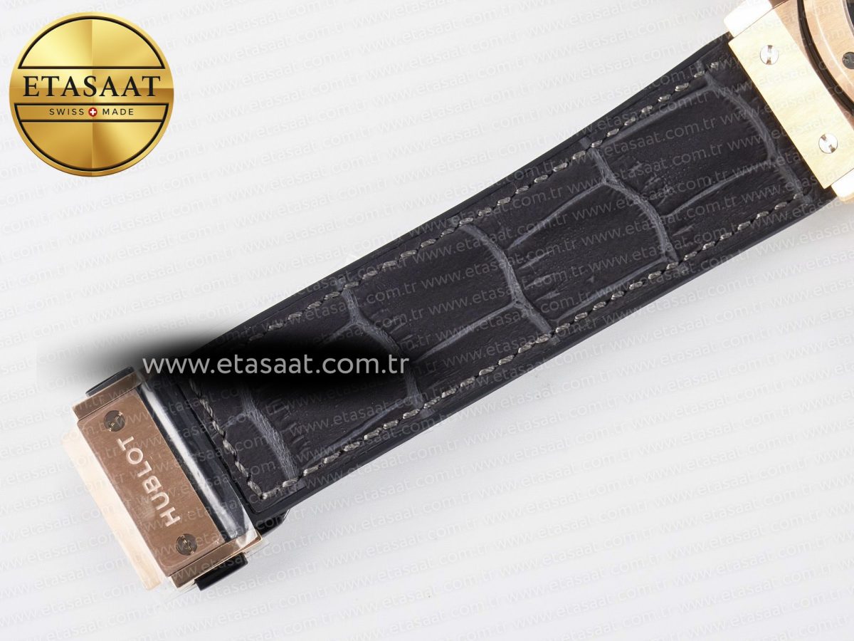 Classic Fusion 42mm RG JJF 1:1 Best Edition Gray Dial on Black Gummy Leather Strap - Görsel 22