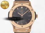 Classic Fusion 42mm RG JJF 1:1 Best Edition Gray Dial on Black Gummy Leather Strap - Görsel 4