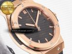 Classic Fusion 42mm RG JJF 1:1 Best Edition Gray Dial on Black Gummy Leather Strap - Görsel 5