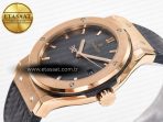 Classic Fusion 42mm RG JJF 1:1 Best Edition Gray Dial on Black Gummy Leather Strap - Görsel 6
