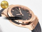 Classic Fusion 42mm RG JJF 1:1 Best Edition Gray Dial on Black Gummy Leather Strap - Görsel 7