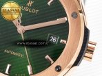 Classic Fusion 42mm RG JJF 1:1 Best Edition Green Dial on Green Gummy Leather Strap - Görsel 12