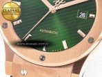 Classic Fusion 42mm RG JJF 1:1 Best Edition Green Dial on Green Gummy Leather Strap - Görsel 13