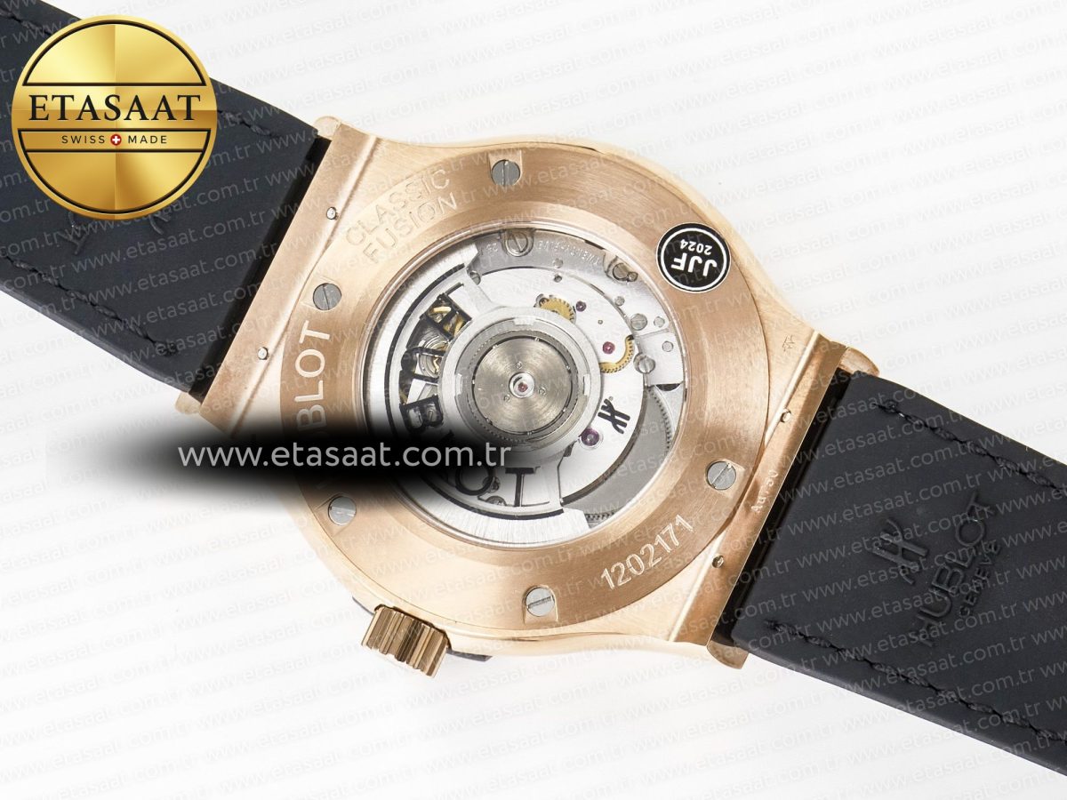 Classic Fusion 42mm RG JJF 1:1 Best Edition Green Dial on Green Gummy Leather Strap - Görsel 17