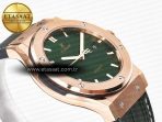 Classic Fusion 42mm RG JJF 1:1 Best Edition Green Dial on Green Gummy Leather Strap - Görsel 7