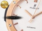 Classic Fusion 42mm RG JJF 1:1 Best Edition White Dial on Black Gummy Leather Strap - Görsel 10