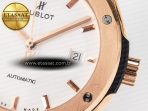 Classic Fusion 42mm RG JJF 1:1 Best Edition White Dial on Black Gummy Leather Strap - Görsel 12