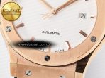 Classic Fusion 42mm RG JJF 1:1 Best Edition White Dial on Black Gummy Leather Strap - Görsel 13