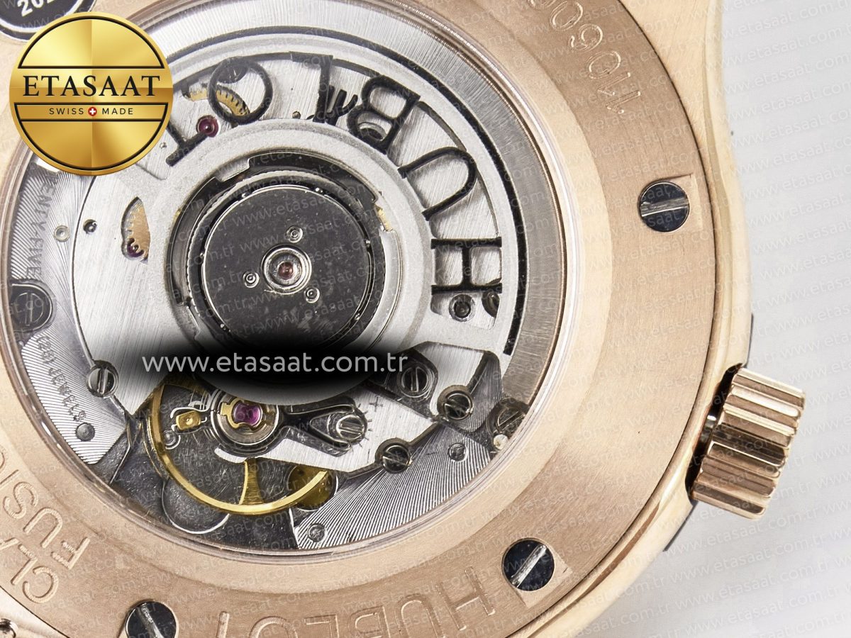 Classic Fusion 42mm RG JJF 1:1 Best Edition White Dial on Black Gummy Leather Strap - Görsel 20
