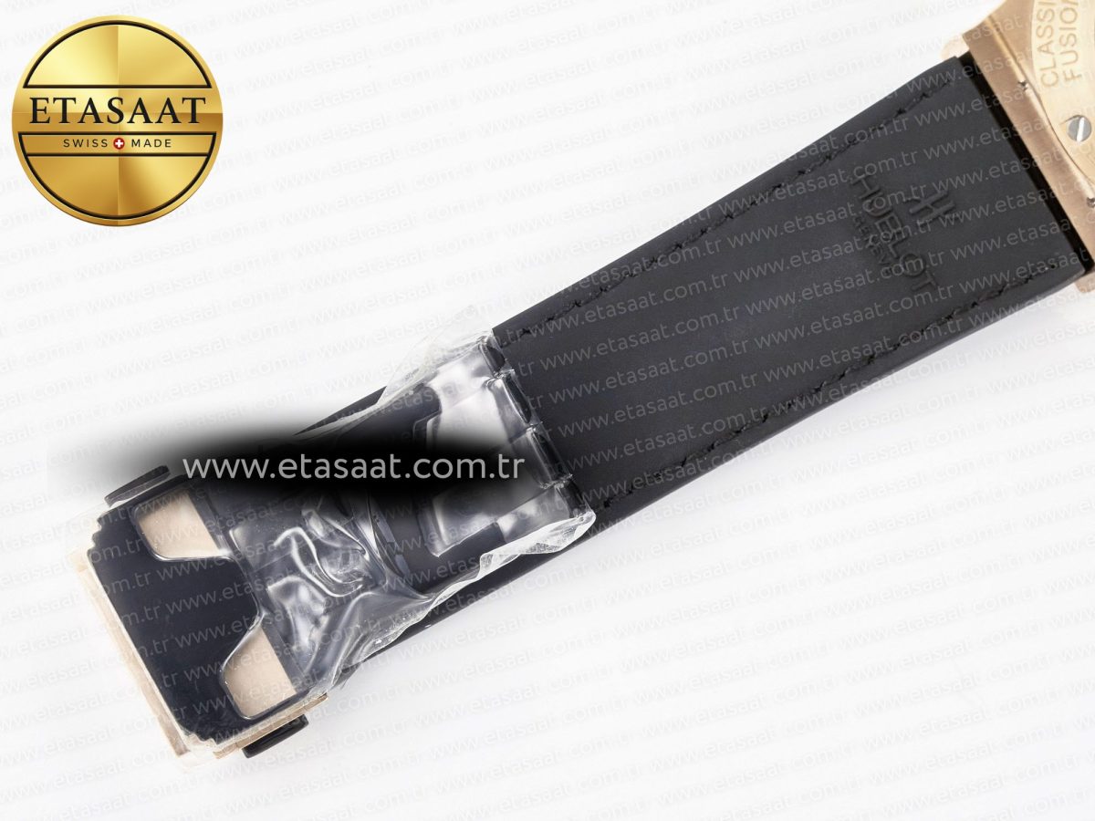 Classic Fusion 42mm RG JJF 1:1 Best Edition White Dial on Black Gummy Leather Strap - Görsel 23