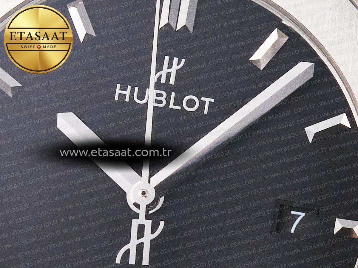 Classic Fusion 42mm SS JJF 1:1 Best Edition Black Dial on Black Gummy Leather Strap - Görsel 11
