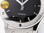 Classic Fusion 42mm SS JJF 1:1 Best Edition Black Dial on Black Gummy Leather Strap - Görsel 13