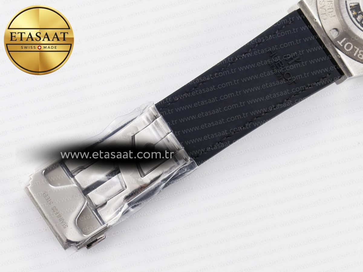 Classic Fusion 42mm SS JJF 1:1 Best Edition Black Dial on Black Gummy Leather Strap - Görsel 23