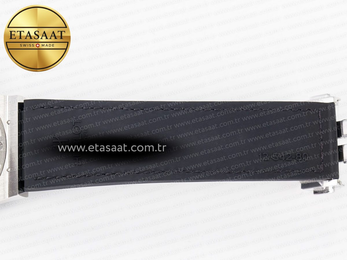 Classic Fusion 42mm SS JJF 1:1 Best Edition Black Dial on Black Gummy Leather Strap - Görsel 24