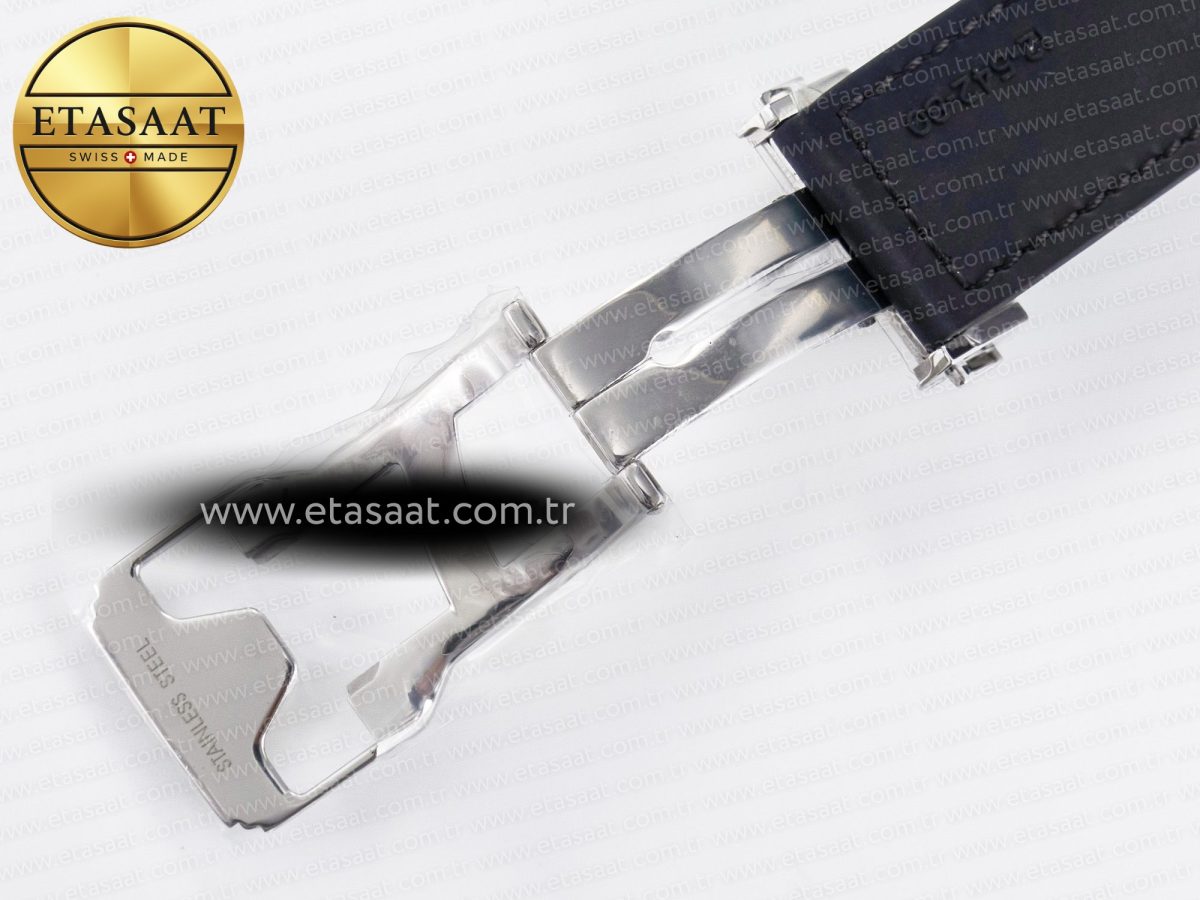 Classic Fusion 42mm SS JJF 1:1 Best Edition Black Dial on Black Gummy Leather Strap - Görsel 25