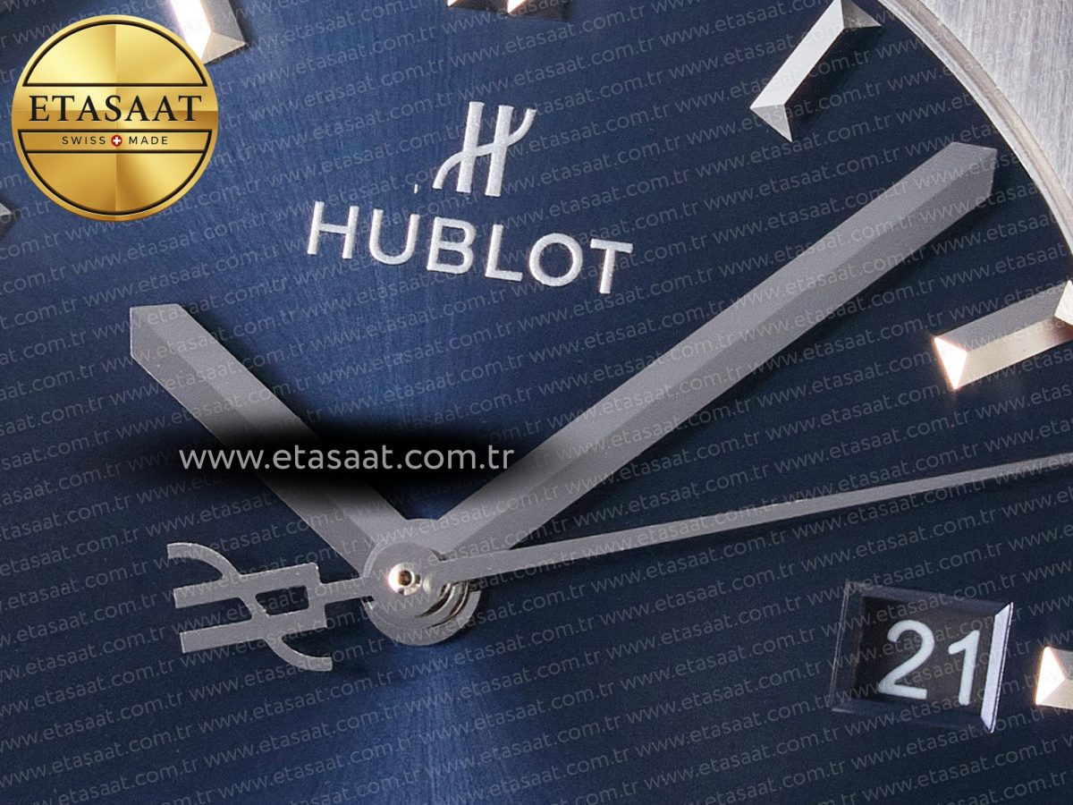 Classic Fusion 42mm SS JJF 1:1 Best Edition Blue Dial on Blue Gummy Leather Strap - Görsel 11