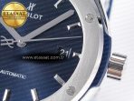 Classic Fusion 42mm SS JJF 1:1 Best Edition Blue Dial on Blue Gummy Leather Strap - Görsel 12