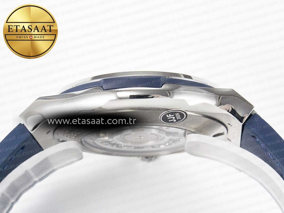 Classic Fusion 42mm SS JJF 1:1 Best Edition Blue Dial on Blue Gummy Leather Strap - Görsel 14