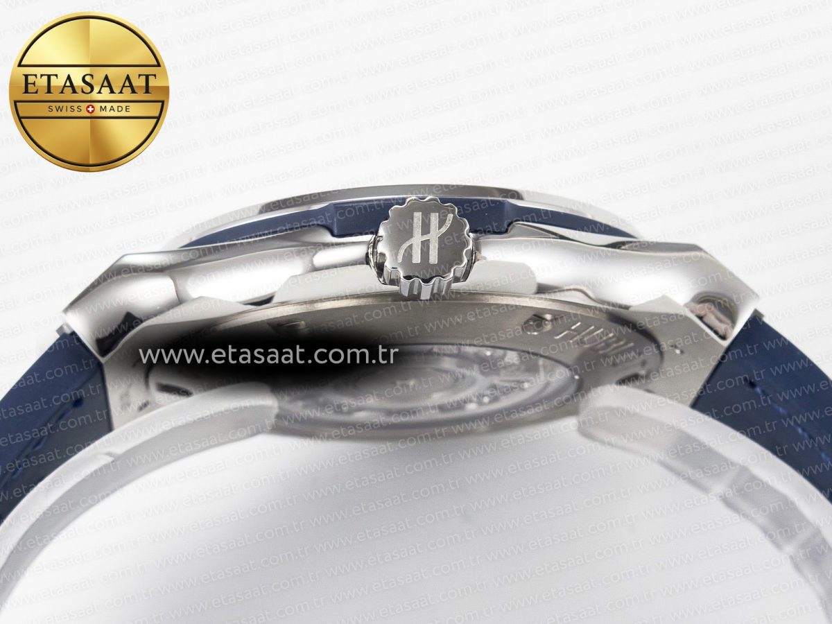 Classic Fusion 42mm SS JJF 1:1 Best Edition Blue Dial on Blue Gummy Leather Strap - Görsel 15