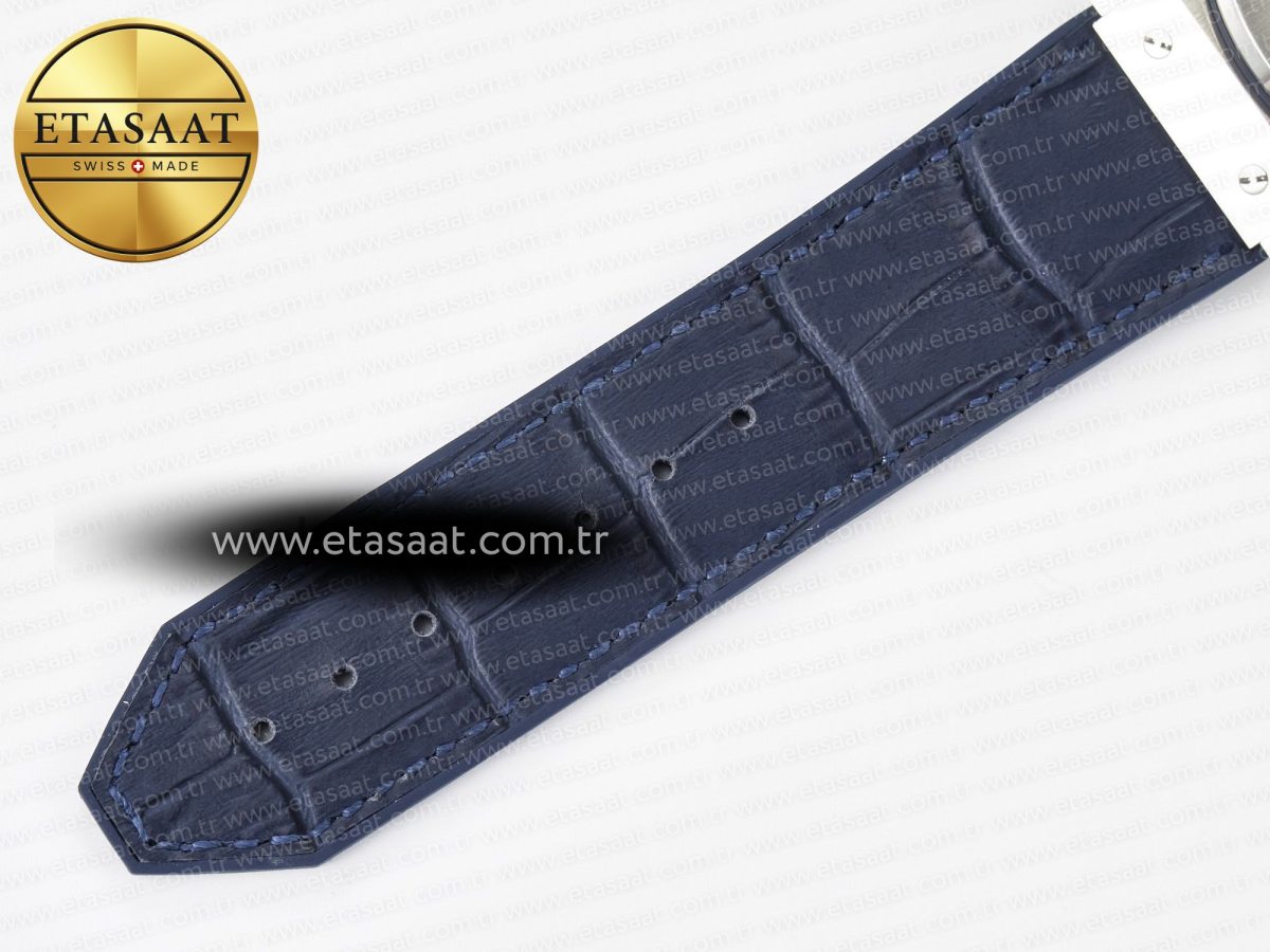 Classic Fusion 42mm SS JJF 1:1 Best Edition Blue Dial on Blue Gummy Leather Strap - Görsel 21