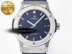 Classic Fusion 42mm SS JJF 1:1 Best Edition Blue Dial on Blue Gummy Leather Strap - Görsel 4