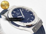 Classic Fusion 42mm SS JJF 1:1 Best Edition Blue Dial on Blue Gummy Leather Strap - Görsel 7