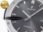 Classic Fusion 42mm SS JJF 1:1 Best Edition Gray Dial on Black Gummy Leather Strap - Görsel 10