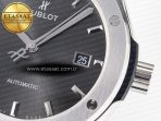 Classic Fusion 42mm SS JJF 1:1 Best Edition Gray Dial on Black Gummy Leather Strap - Görsel 12