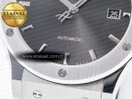 Classic Fusion 42mm SS JJF 1:1 Best Edition Gray Dial on Black Gummy Leather Strap - Görsel 13