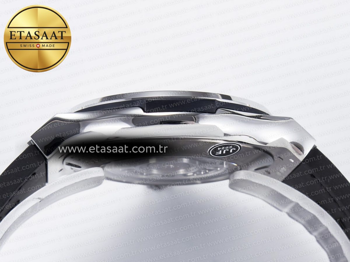 Classic Fusion 42mm SS JJF 1:1 Best Edition Gray Dial on Black Gummy Leather Strap - Görsel 14