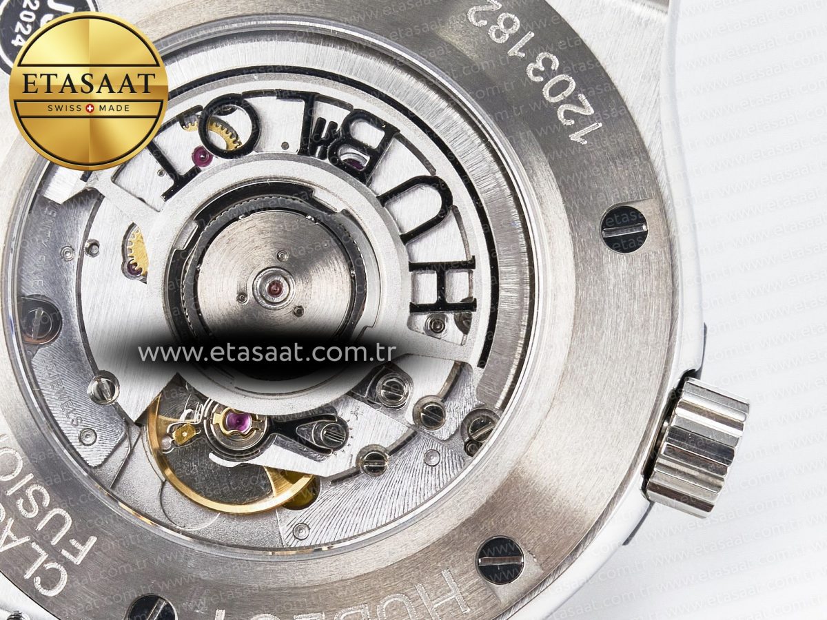 Classic Fusion 42mm SS JJF 1:1 Best Edition Gray Dial on Black Gummy Leather Strap - Görsel 20