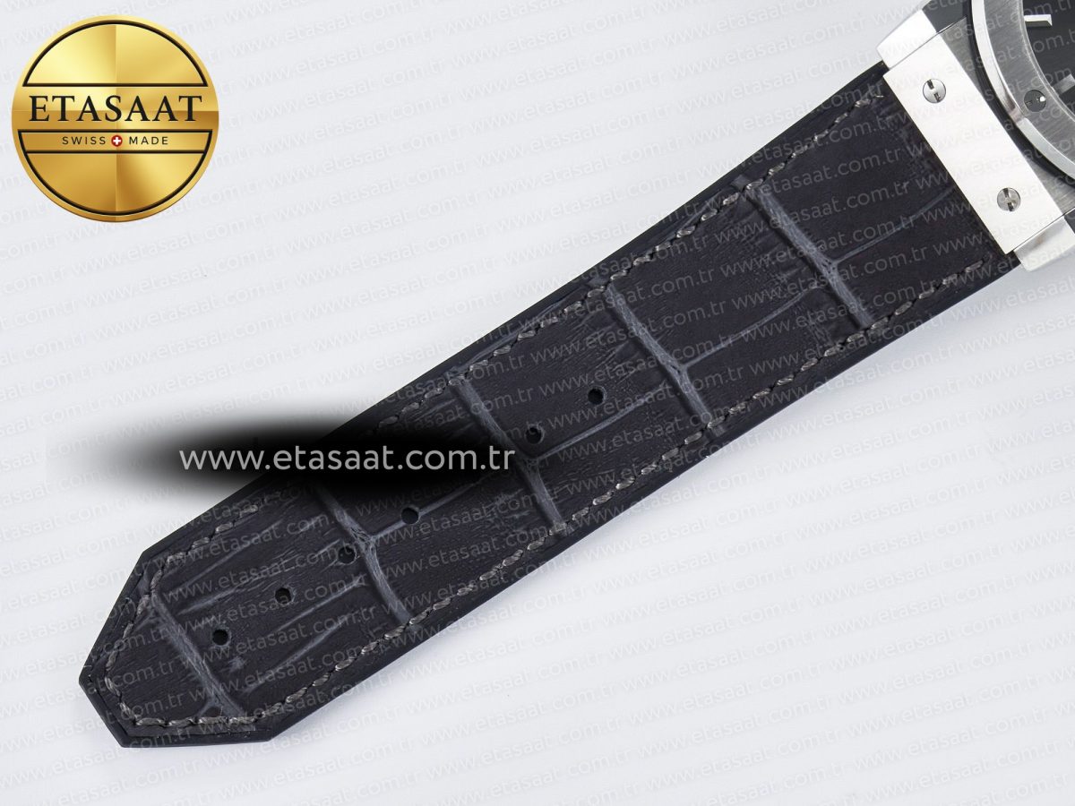 Classic Fusion 42mm SS JJF 1:1 Best Edition Gray Dial on Black Gummy Leather Strap - Görsel 21